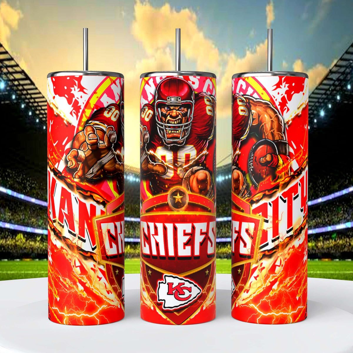Kansas City Chiefs Skinny Tumbler • 20 oz Stainless Steel • Drinkware - CoRo & Company