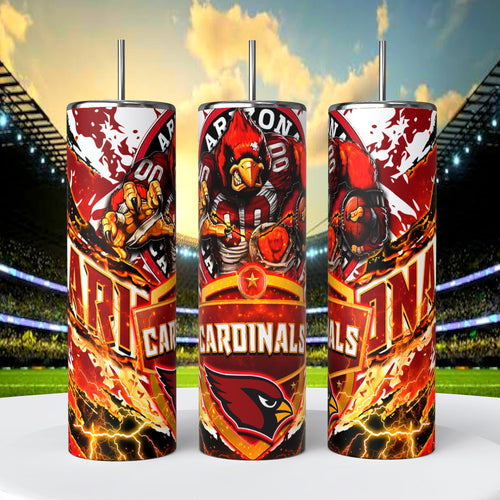 Arizona Cardinals Skinny Tumbler • 20 oz Stainless Steel • Drinkware - CoRo & Company