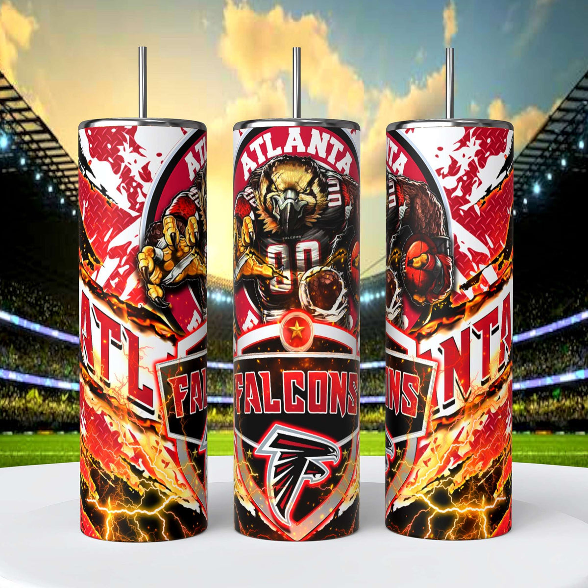 Atlanta Falcons Skinny Tumbler • 20 oz Stainless Steel • Drinkware - CoRo & Company
