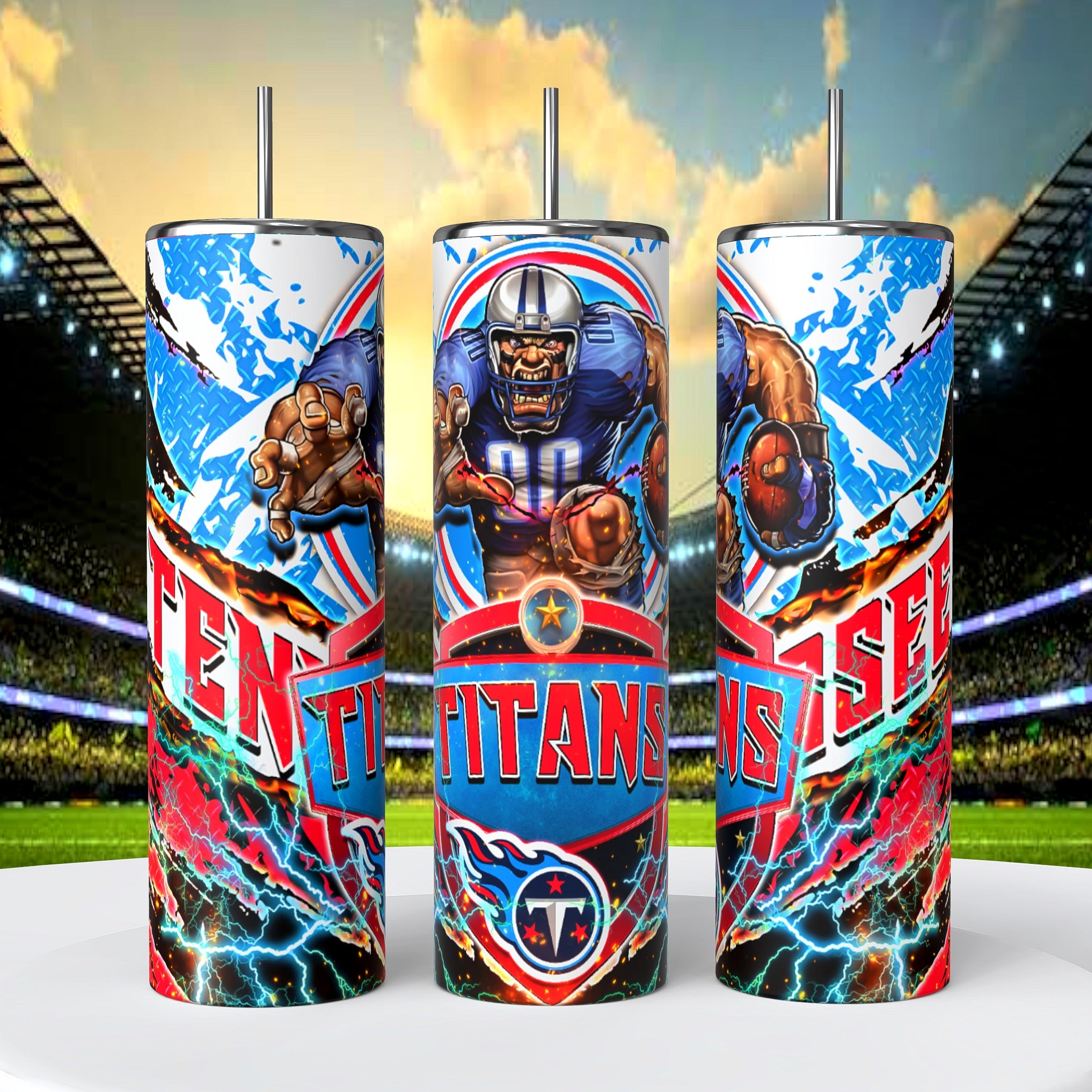 Tennessee Titans Skinny Tumbler • 20 oz Stainless Steel • Drinkware