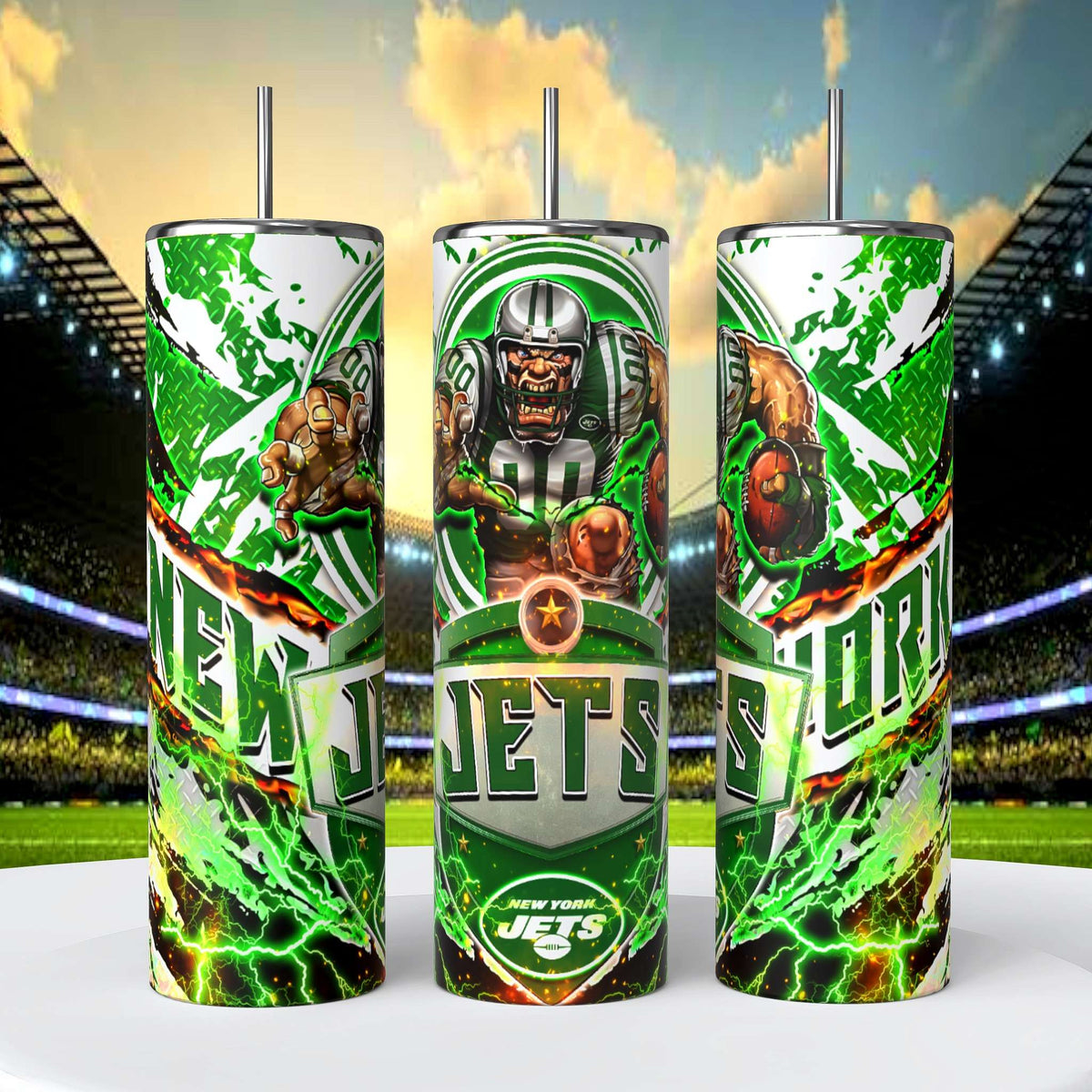 New York Jets Skinny Tumbler • 20 oz Stainless Steel • Drinkware - CoRo & Company