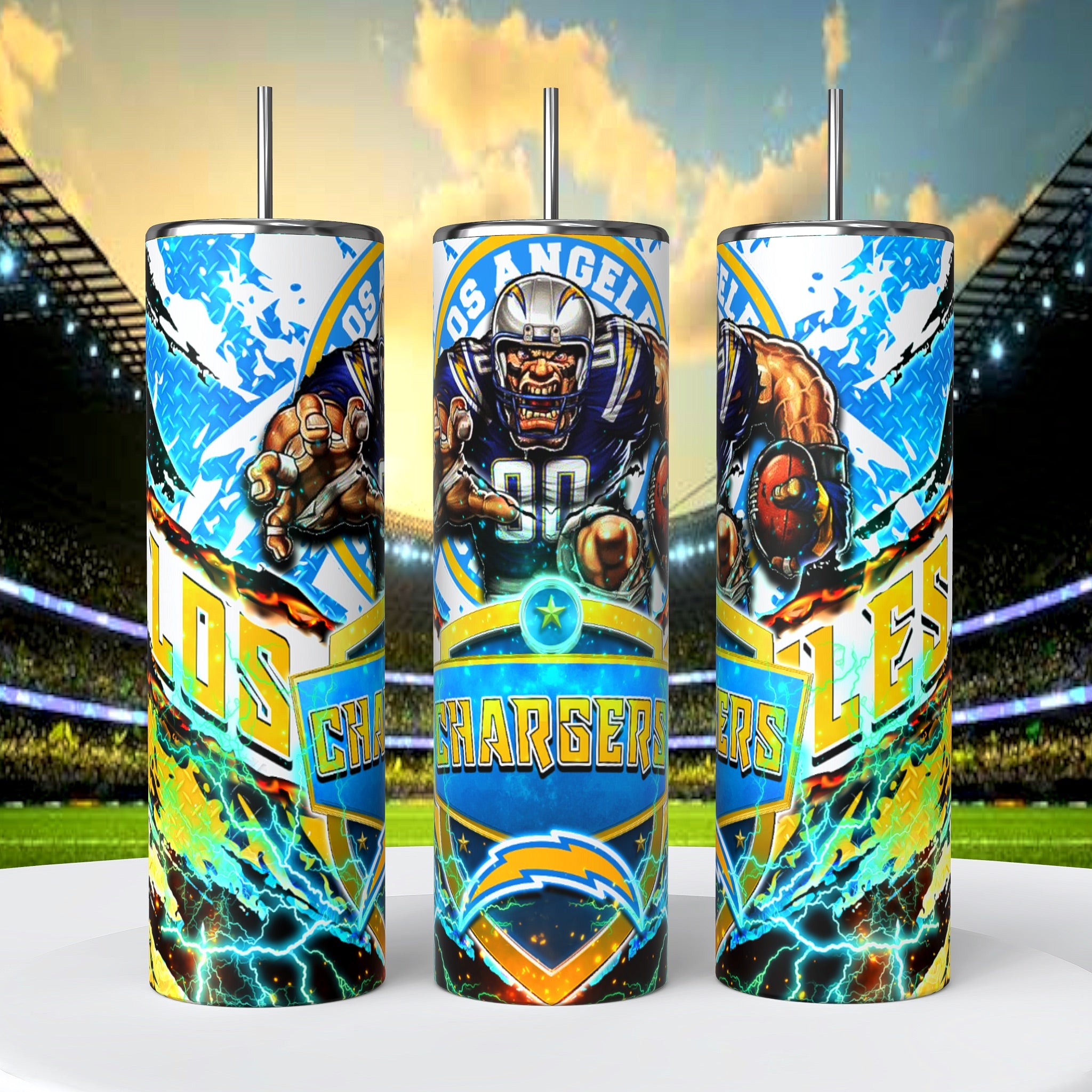 Los Angeles Chargers Skinny Tumbler • 20 oz Stainless Steel • Drinkware