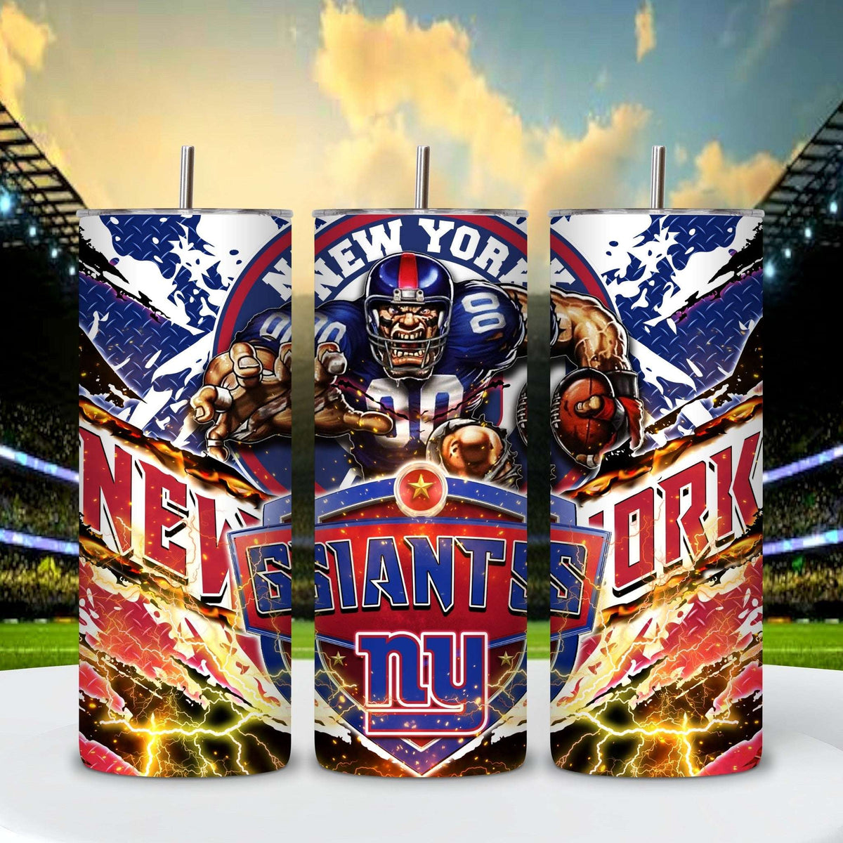 New York Giants Skinny Tumbler • 20 oz Stainless Steel • Drinkware - CoRo & Company
