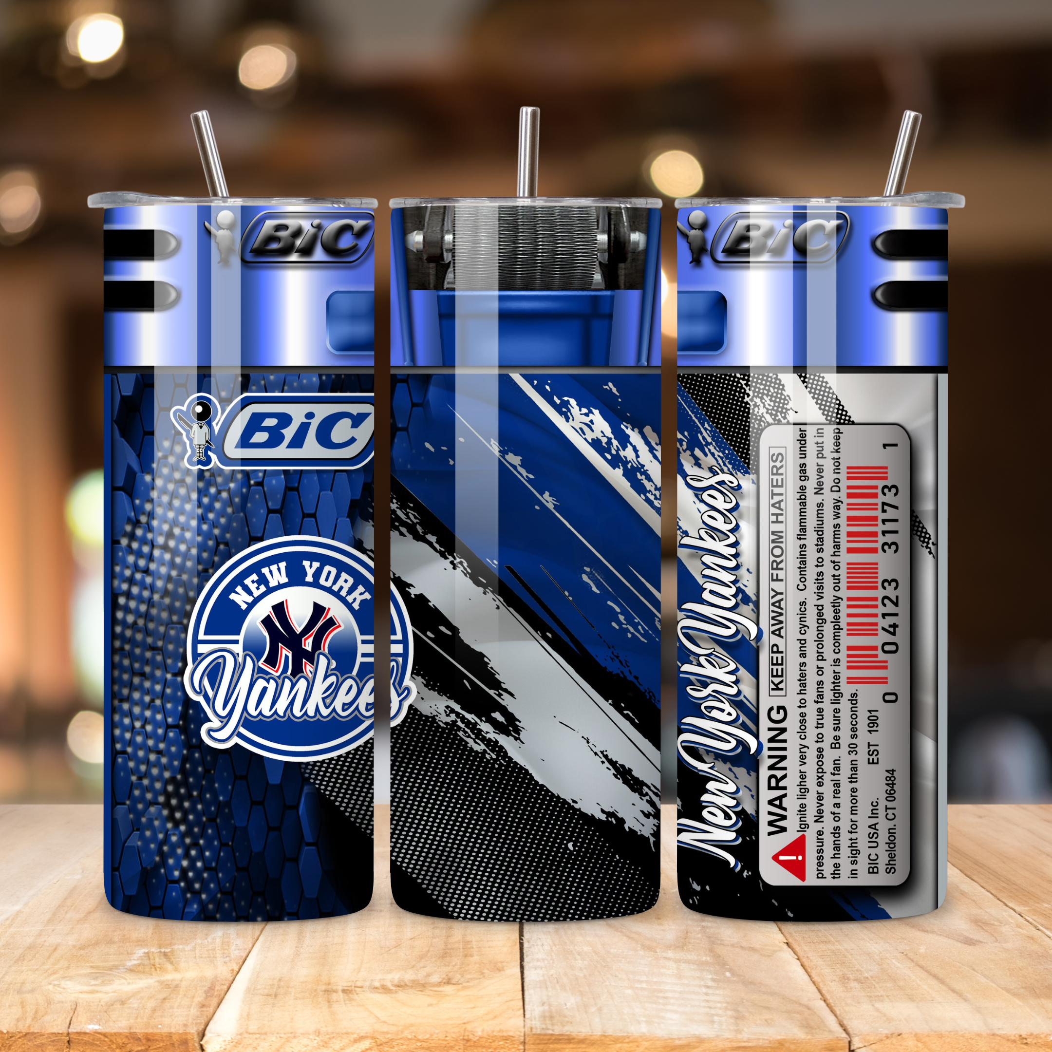 New York Yankees Skinny Tumbler 20 oz • Baseball Fan Gift Tumbler