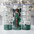Inspirational Black Woman Skinny Tumbler • Green • 20 oz Stainless Steel Tumbler