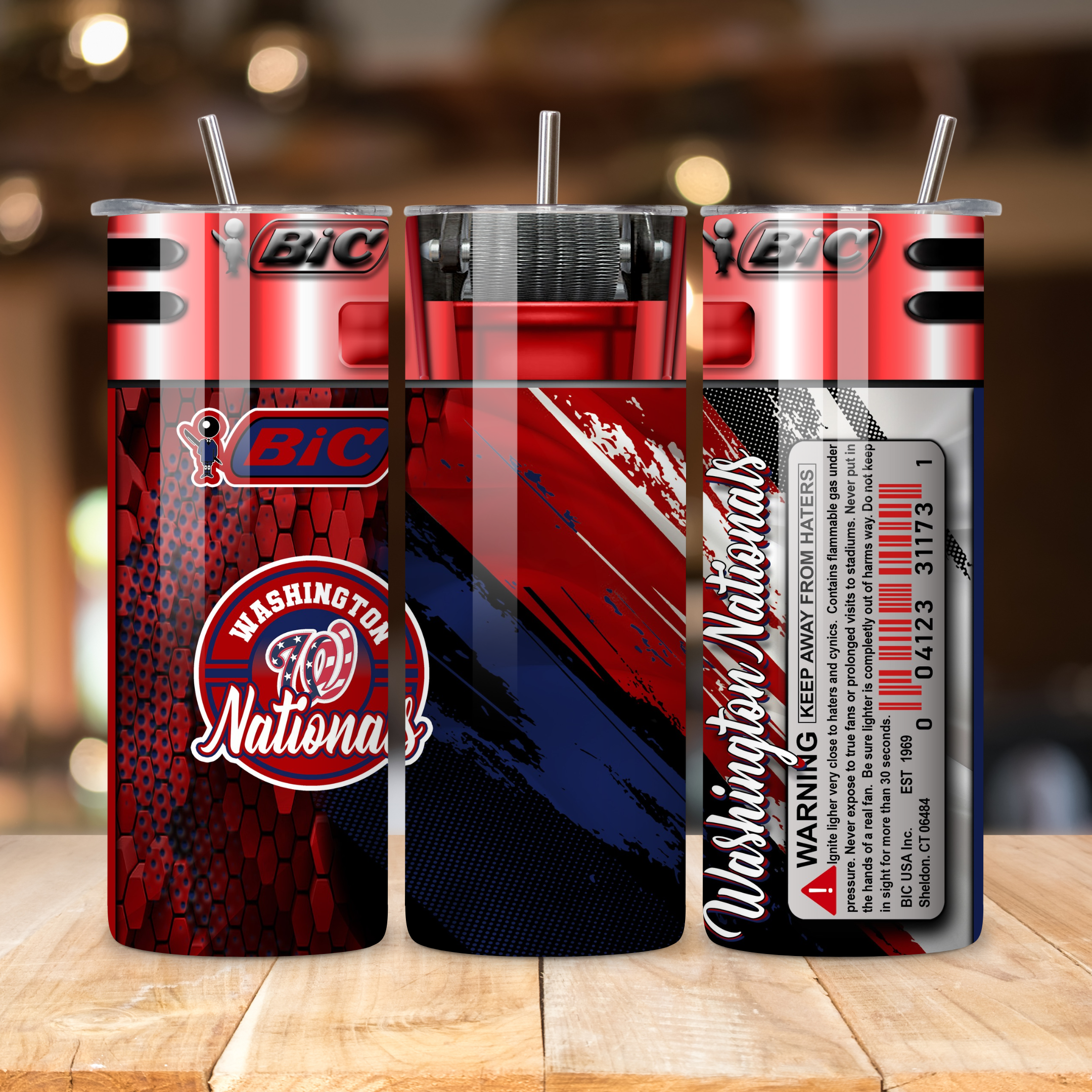 Washington Nationals Skinny Tumbler 20 oz • Baseball Fan Gift Tumbler