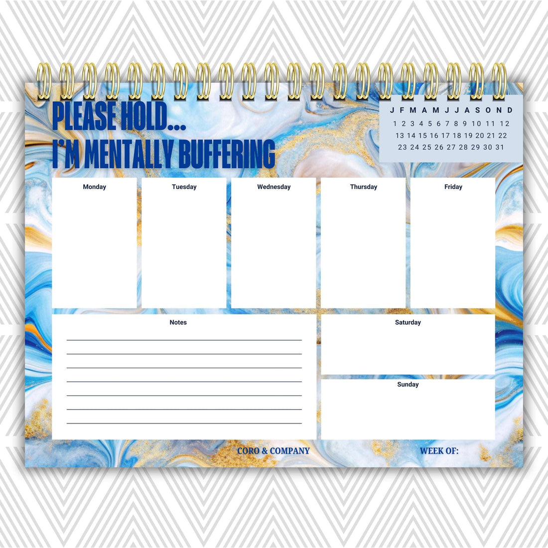Please Hold Im Mentally Buffering Weekly Desk Planner | Undated Self-Love Weekly Planner Please Hold I'm Mentally Buffering