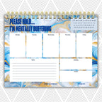 Please Hold Im Mentally Buffering Weekly Desk Planner | Undated Self-Love Weekly Planner Please Hold I'm Mentally Buffering