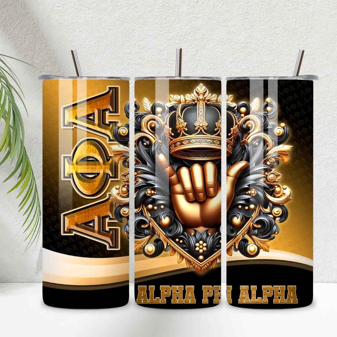 Alpha Phi Alpha 20 oz Skinny Tumbler • Stainless Steel • Drinkware Tumbler