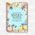 Journal for Christian women titled 'Sermon Notes' with floral design on cover
