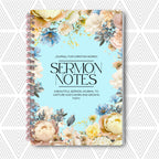 Journal for Christian women titled 'Sermon Notes' with floral design on cover