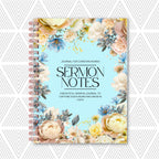 Journal for Christian women titled 'Sermon Notes' with floral design on cover