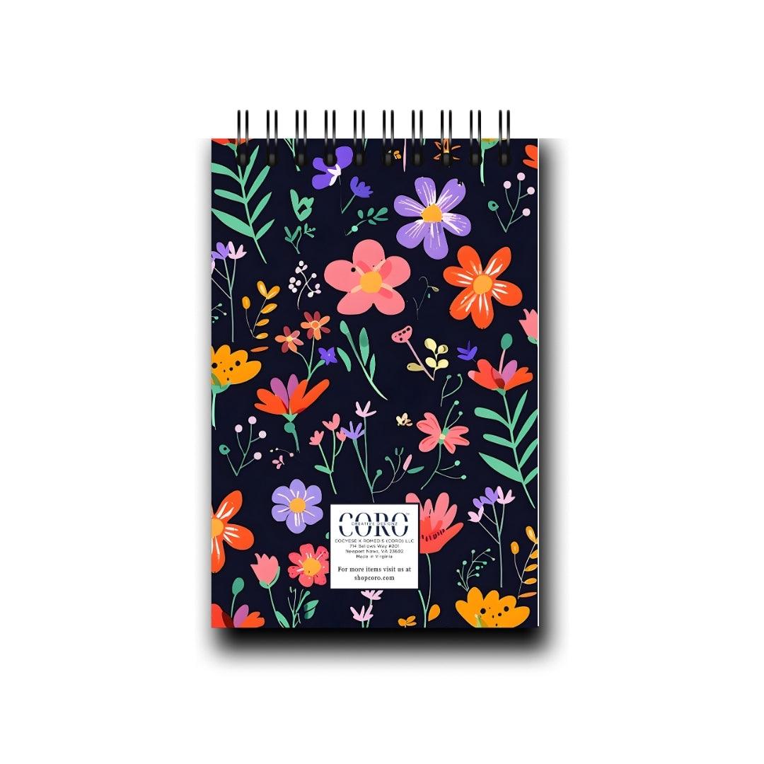 Black Flora Desktop Daily Planner • 6 x 9"