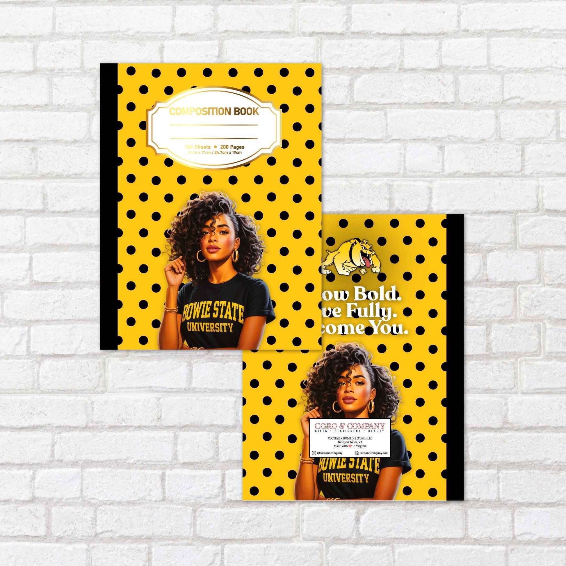Personalized Bowie State University Composition Book – HBCU College Edition Notebook