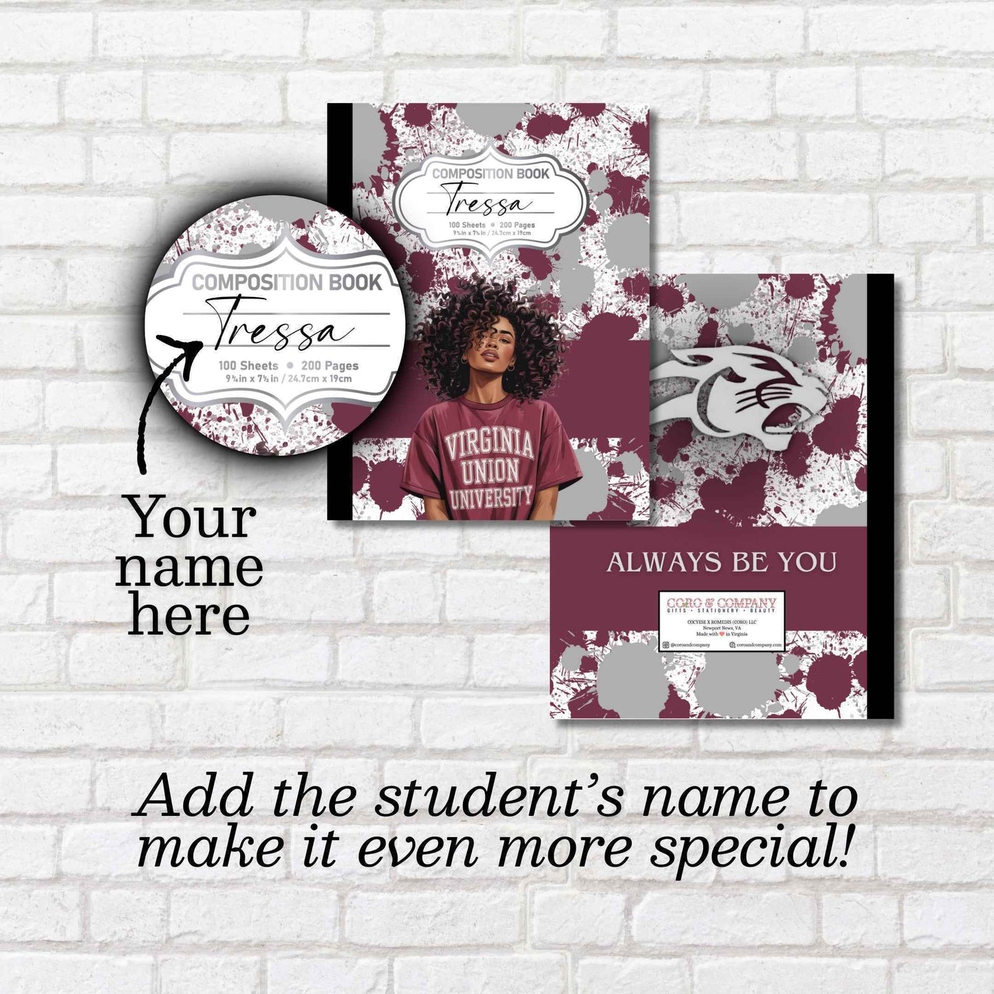 Personalized Virginia State University Composition Book – HBCU College Edition Notebook