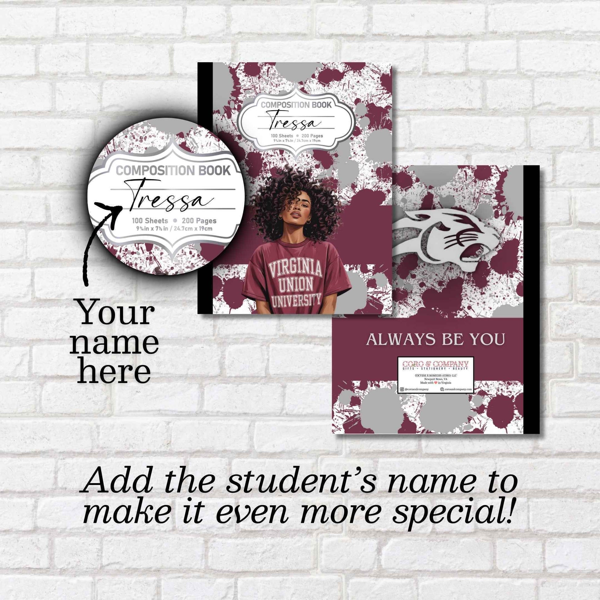 Personalized Virginia State University Composition Book – HBCU College Edition Notebook