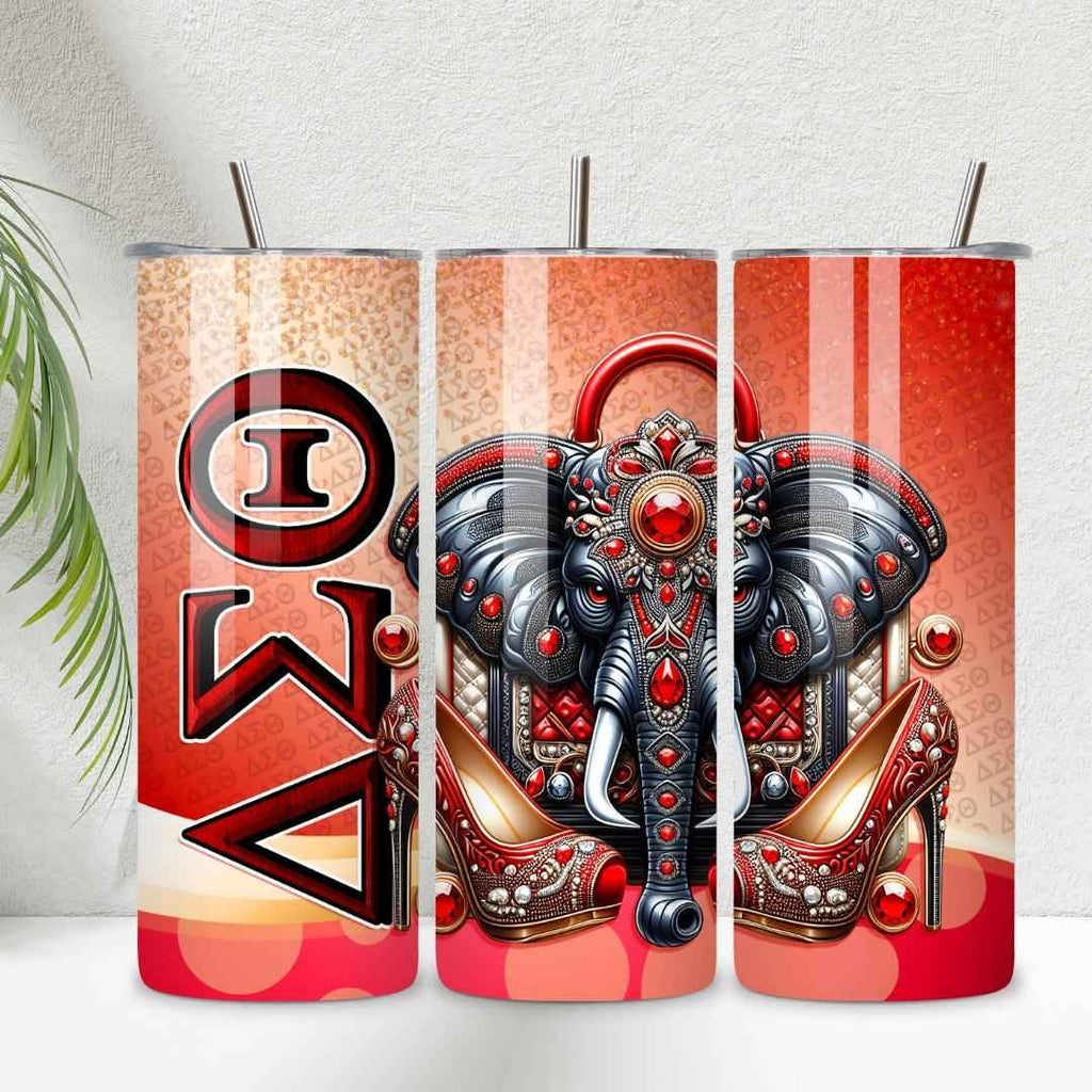 Delta Sigma Theta 20 oz Skinny Tumbler • Stainless Steel • Drinkware Tumbler