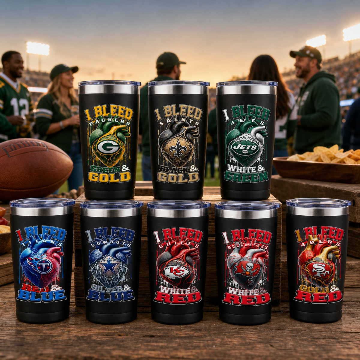I Bleed Football Team 20oz Tumbler