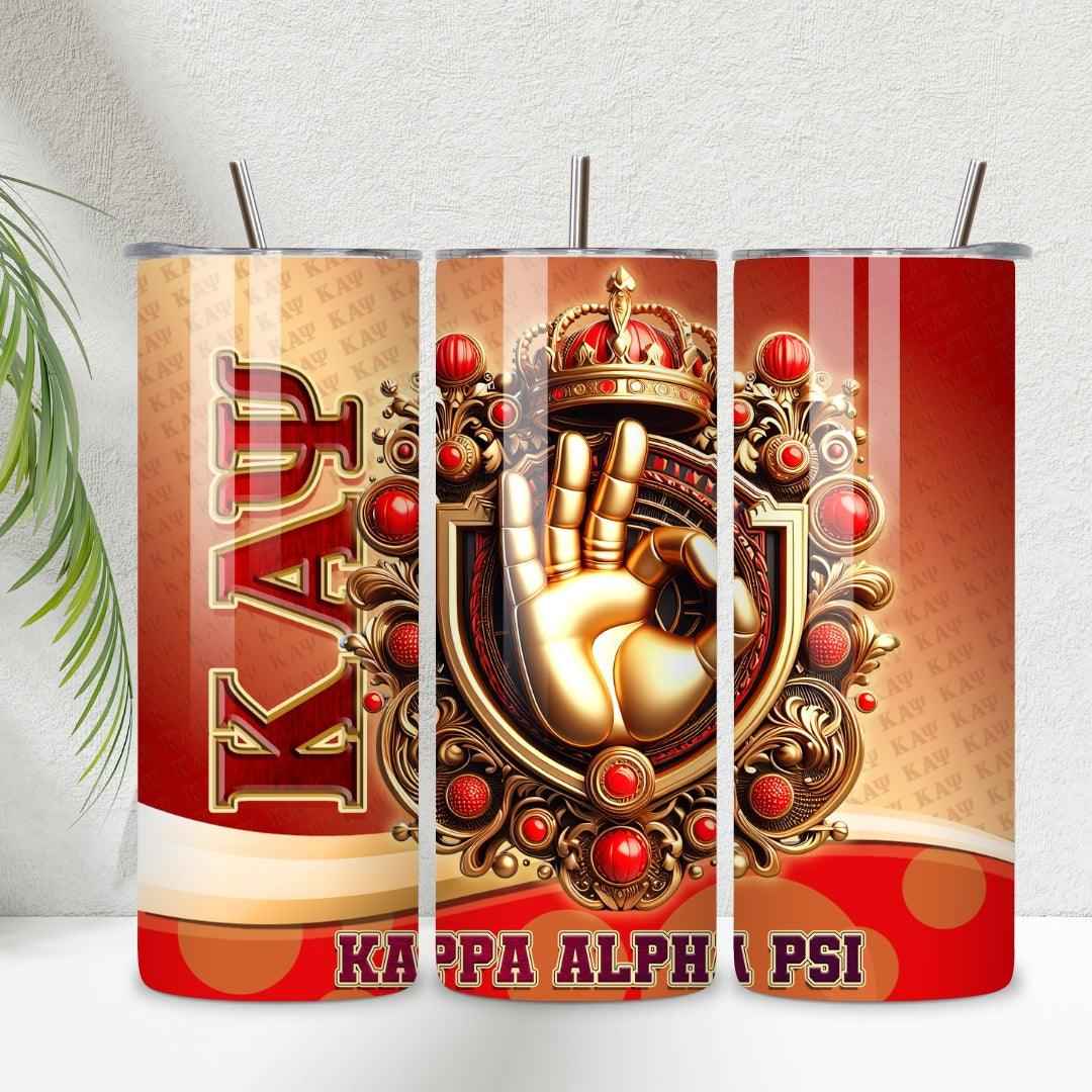Kappa Alpha Psi 20 oz Skinny Tumbler • Stainless Steel • Drinkware Tumbler