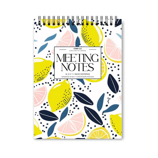 Lemonade Meeting Notes Notepad • 8.5x11"