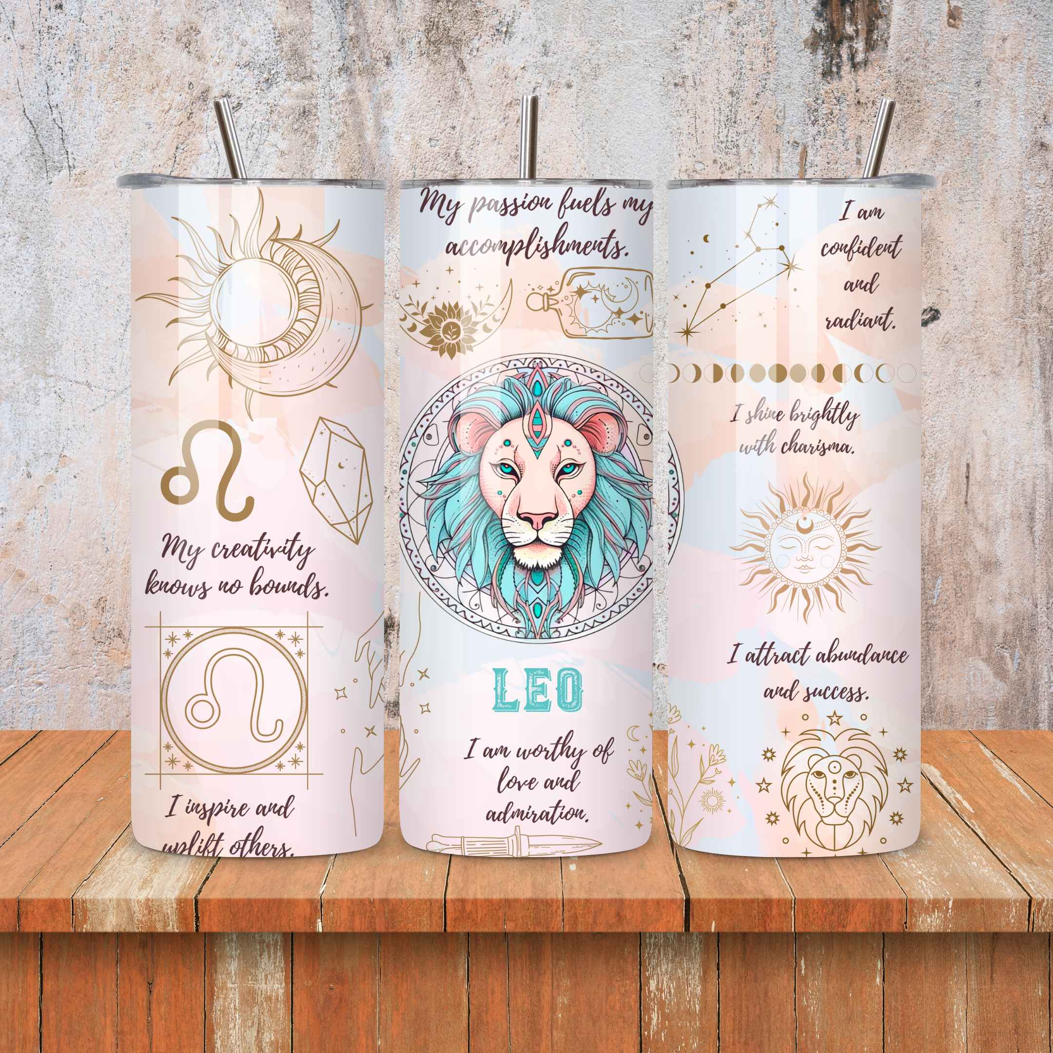 Leo : Zodiac Essence Skinny Tumbler • 20oz Stainless Steel • Drinkware Tumbler