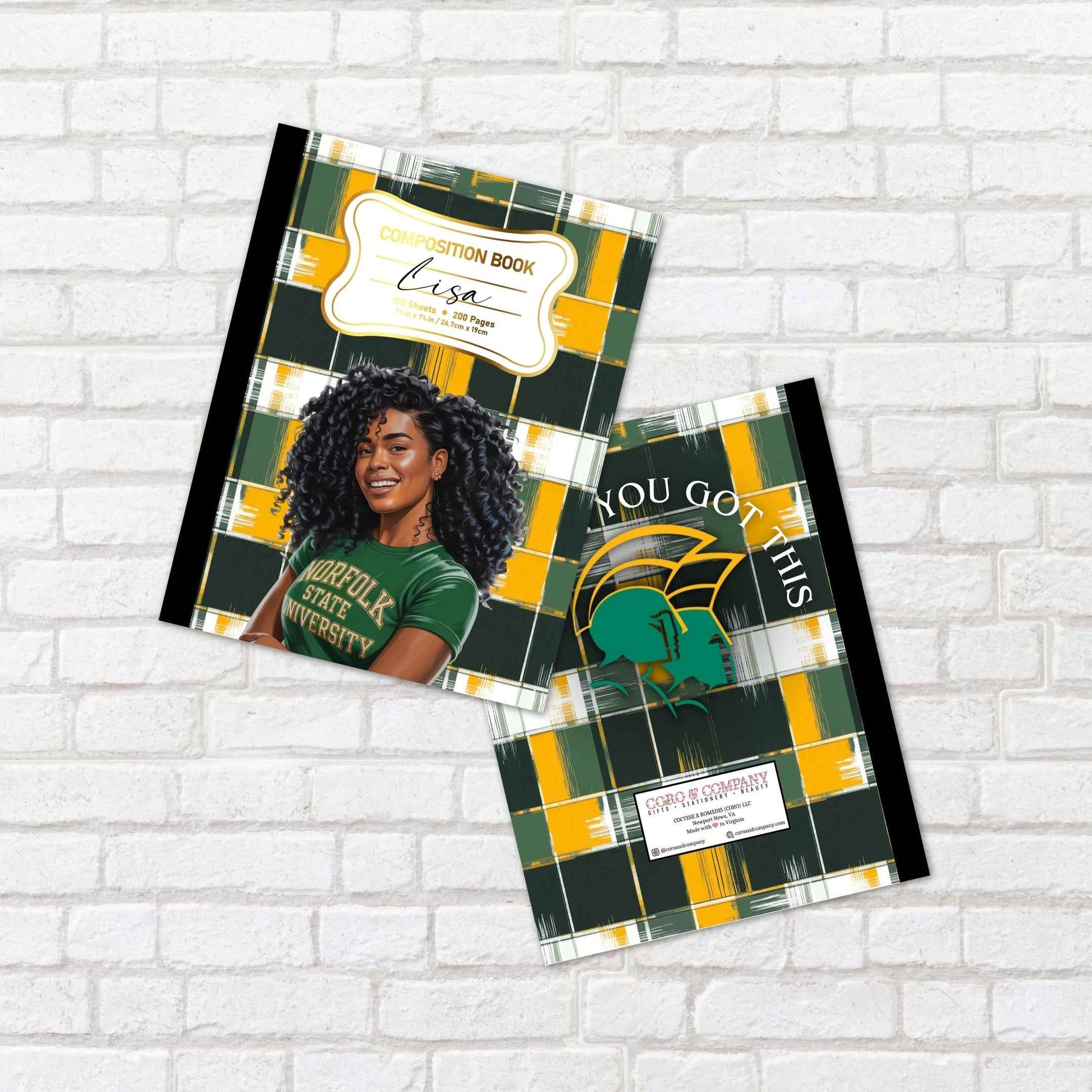 Personalized Norfolk State University Composition Book – HBCU College Edition Notebook