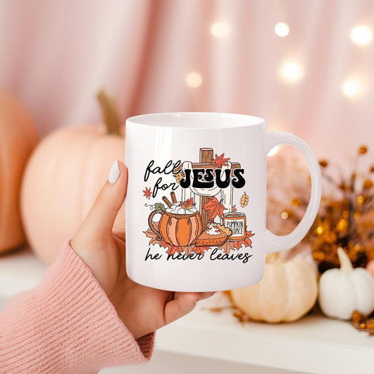 Fall for Jesus Coffee Mug • 15 oz Ceramic • Drinkware