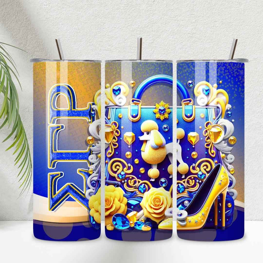 Sigma Gamma Rho 20 oz Skinny Tumbler • Stainless Steel • Drinkware Tumbler