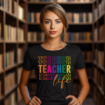 Teacher Life Tee – Fun Teacher Graphic Shirt for Educators & Staff T-Shirt
