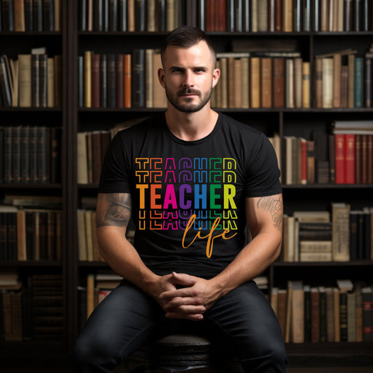 Teacher Life Tee – Fun Teacher Graphic Shirt for Educators & Staff T-Shirt