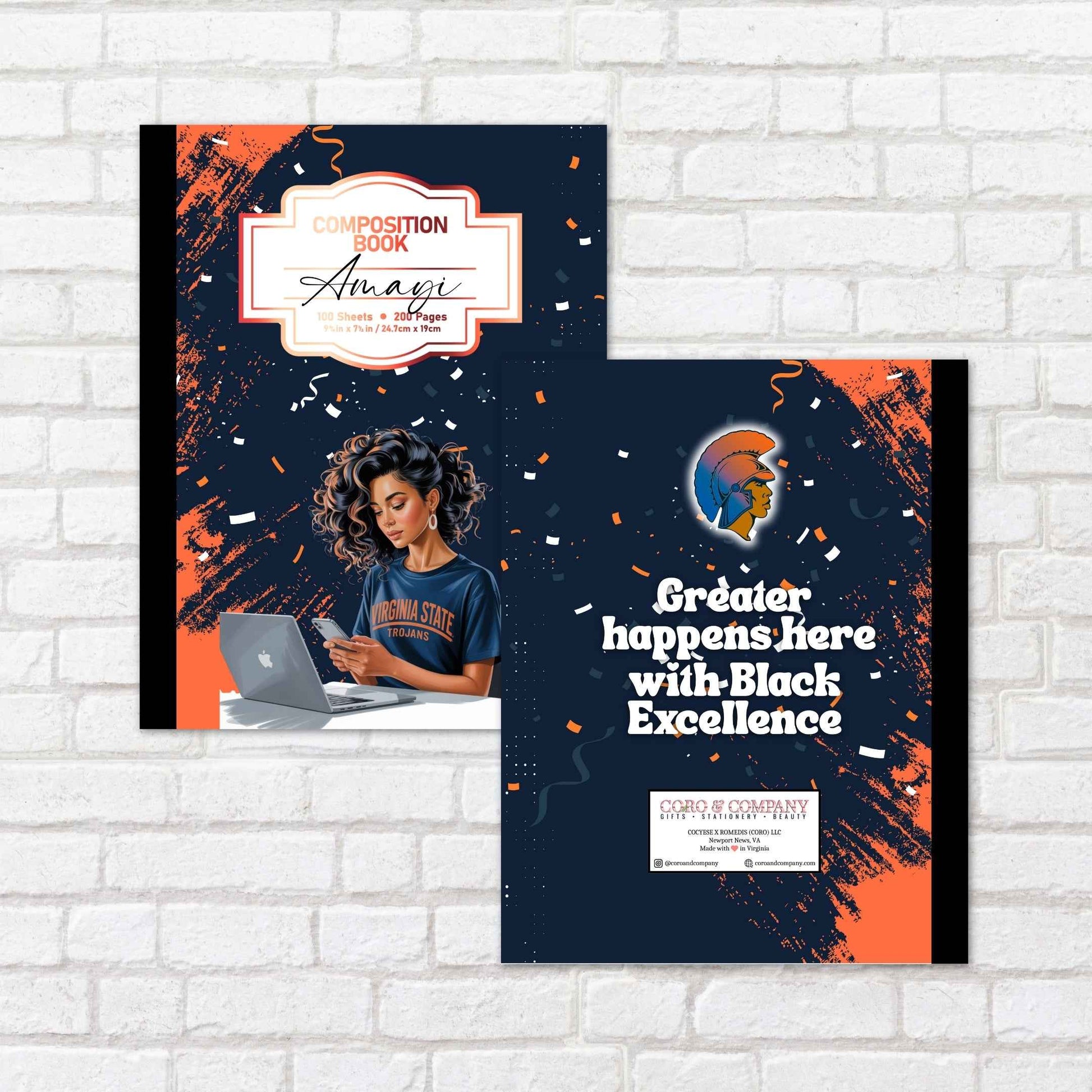 Personalized Virginia State University Composition Book – HBCU College Edition Notebook