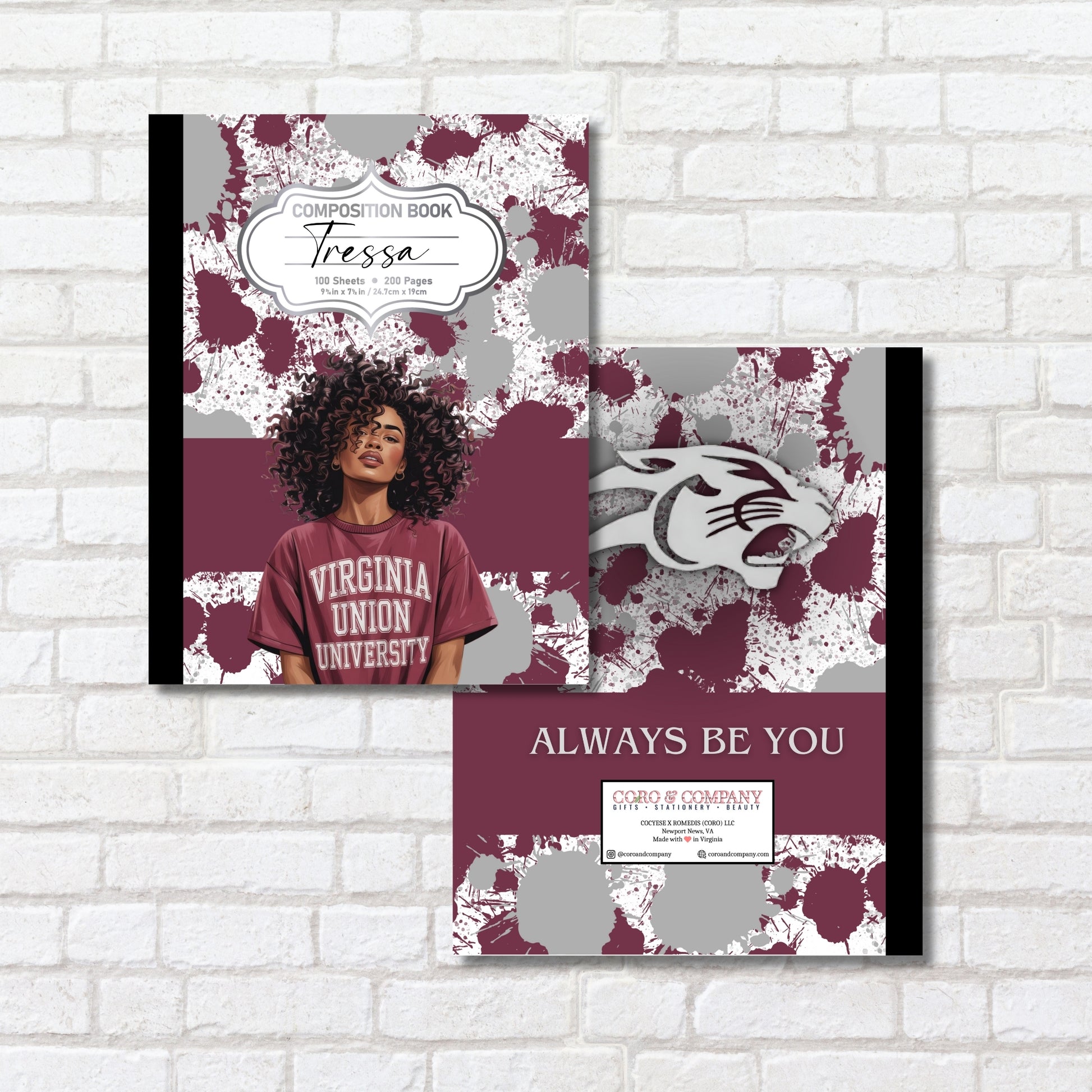 Personalized Virginia Union University Composition Book – HBCU College Edition Notebook