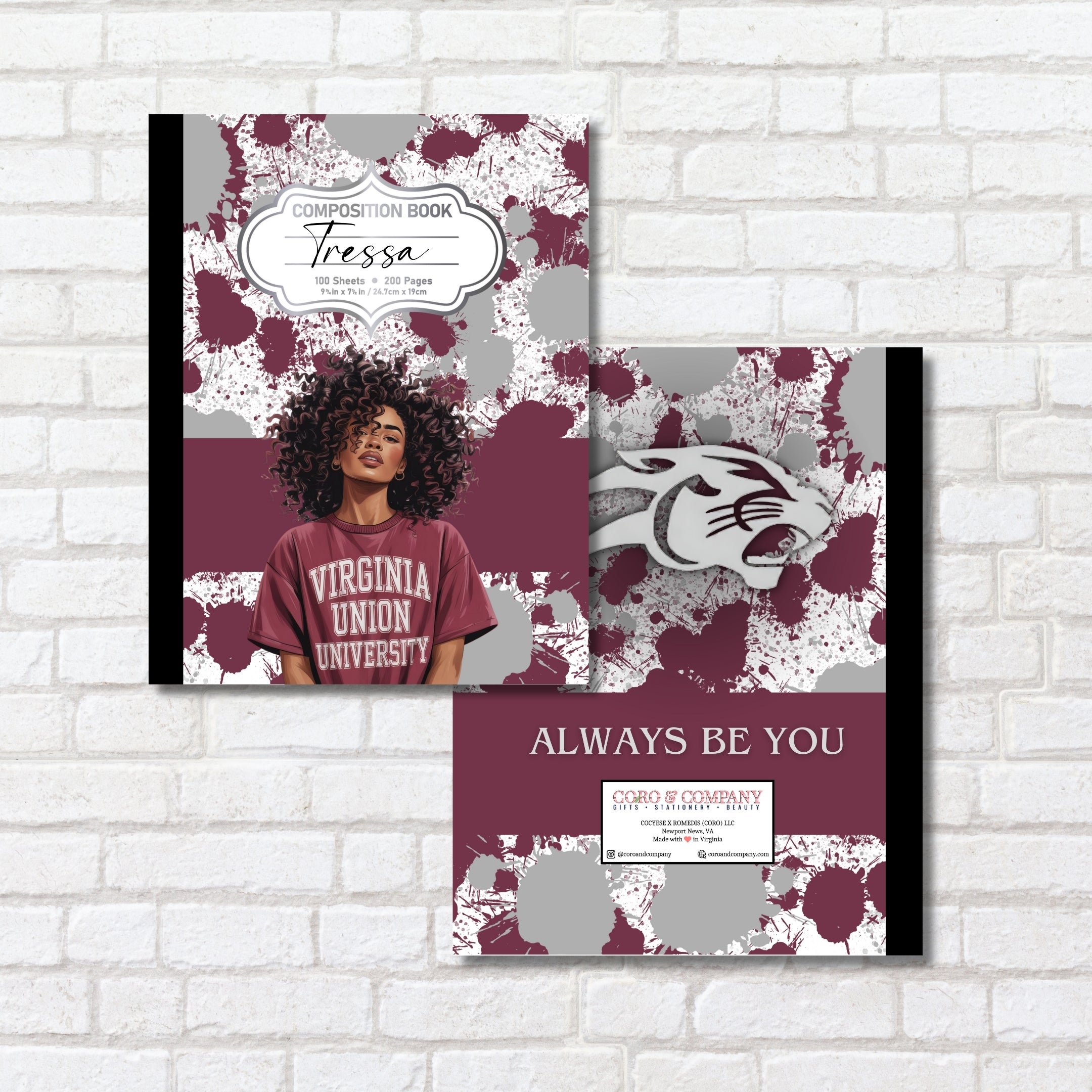Personalized Virginia Union University Composition Book – HBCU College Edition Notebook