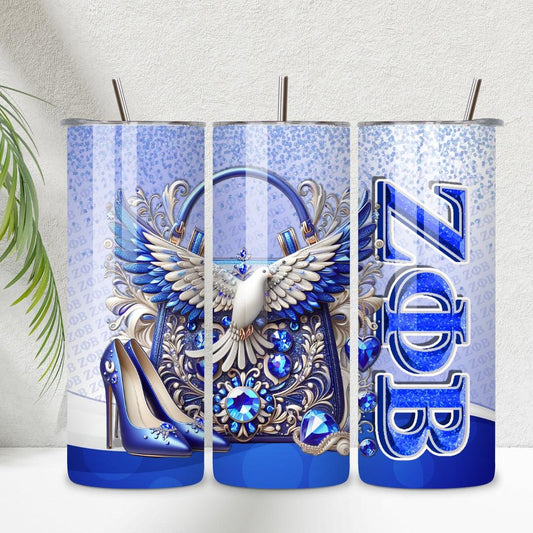 Zeta Phi Beta 20 oz Skinny Tumbler • Stainless Steel • Drinkware